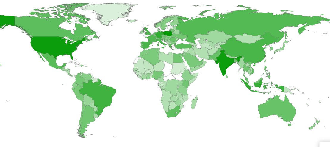 Epesi is used in 128 countries